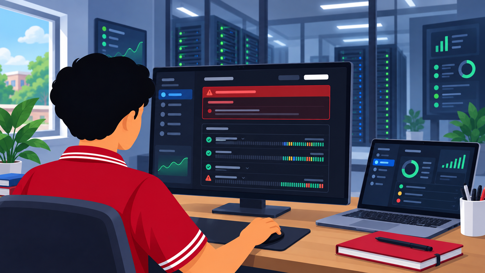 Siswa memantau status layanan digital 7 MIT